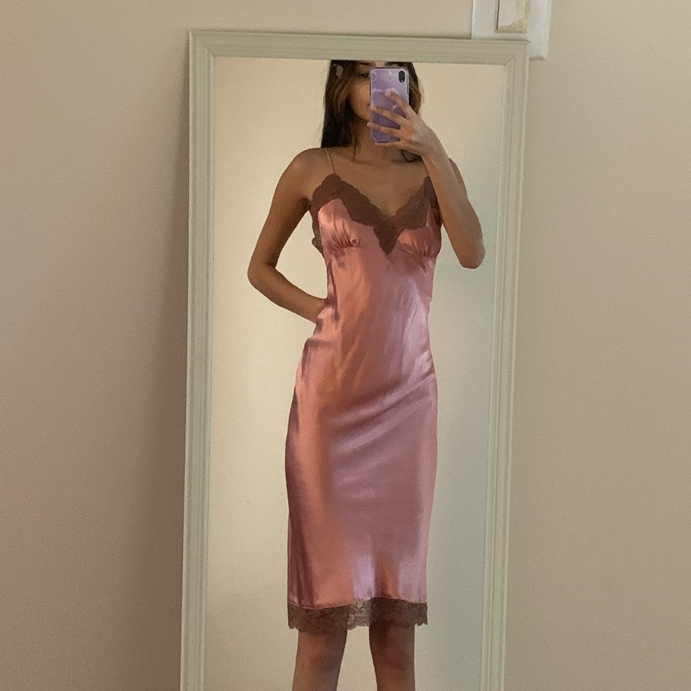 Vintage victoria secret silk chemise slip dress